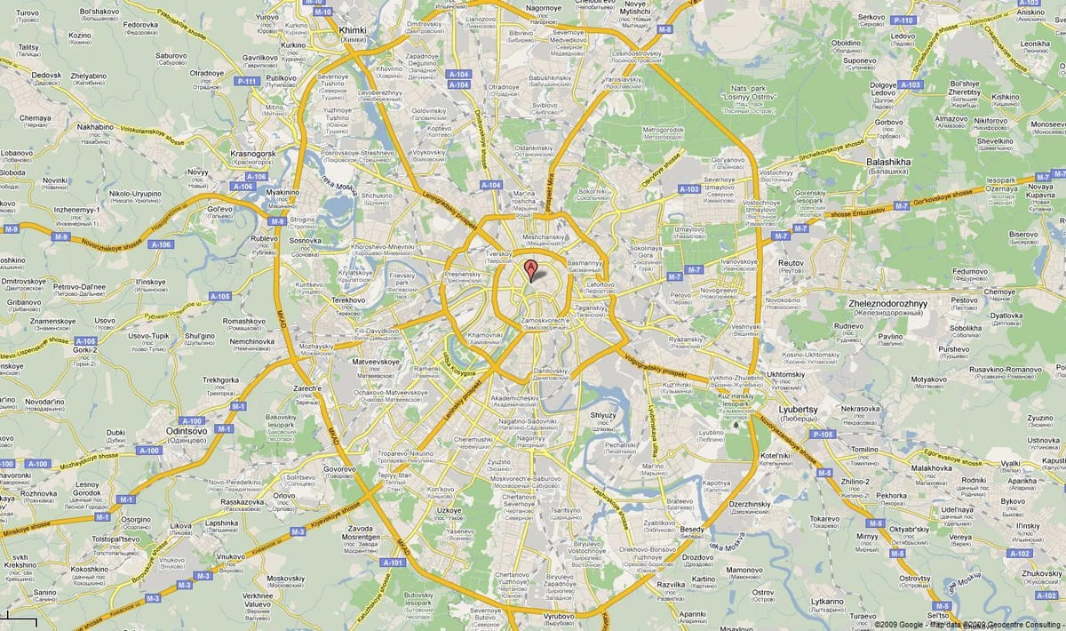 Moskva авто замын газрын зураг нь