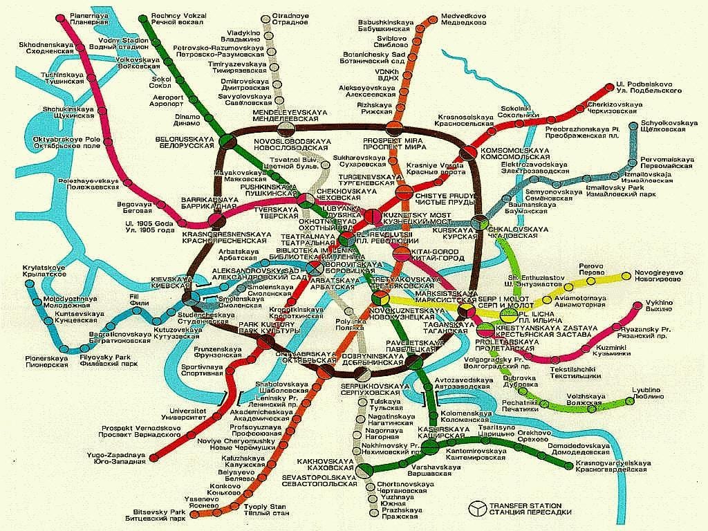 Москвагийн төмөр замын газрын зураг нь