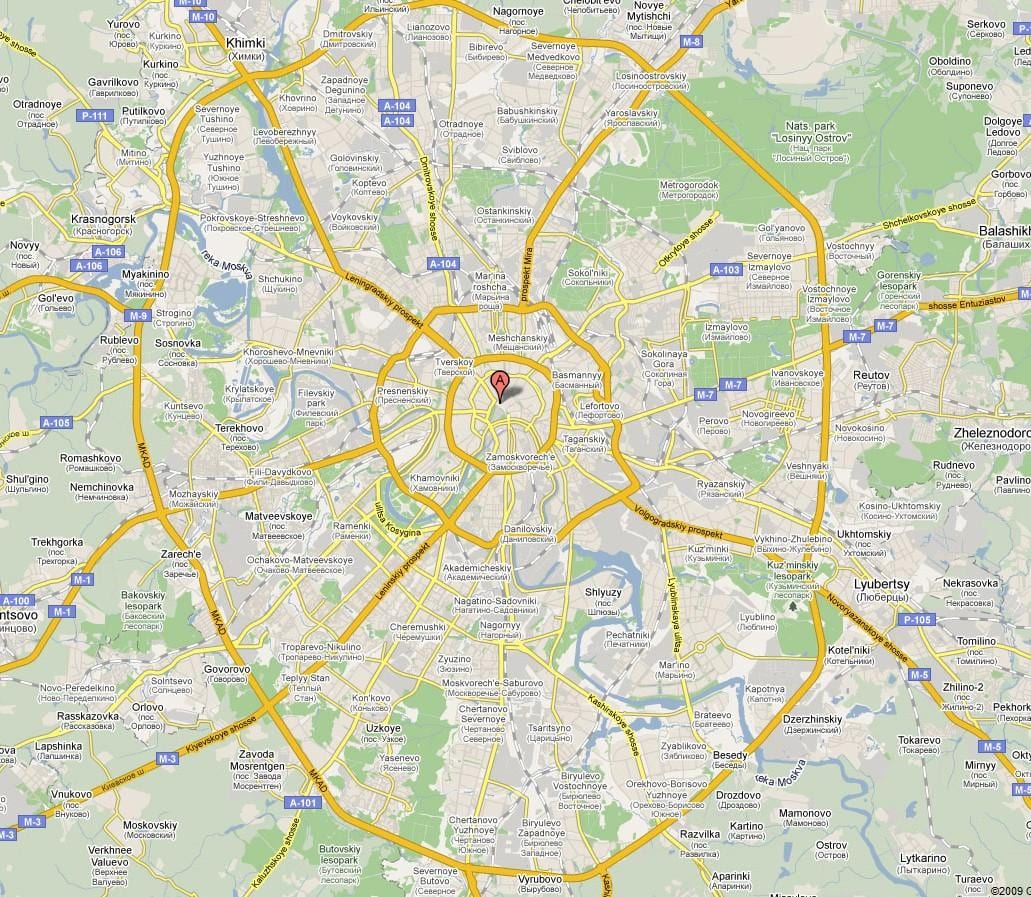Moskva хотын газрын зураг