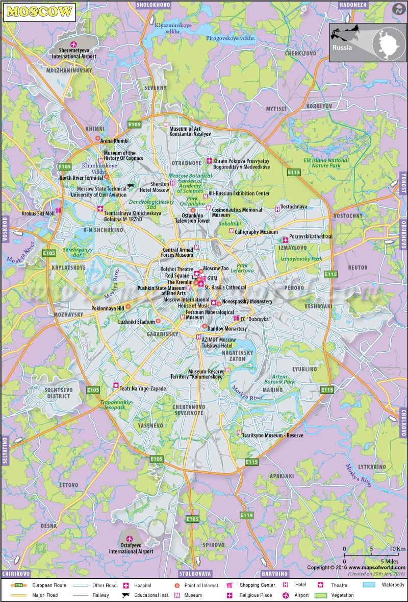 Москва газрын зураг дээр