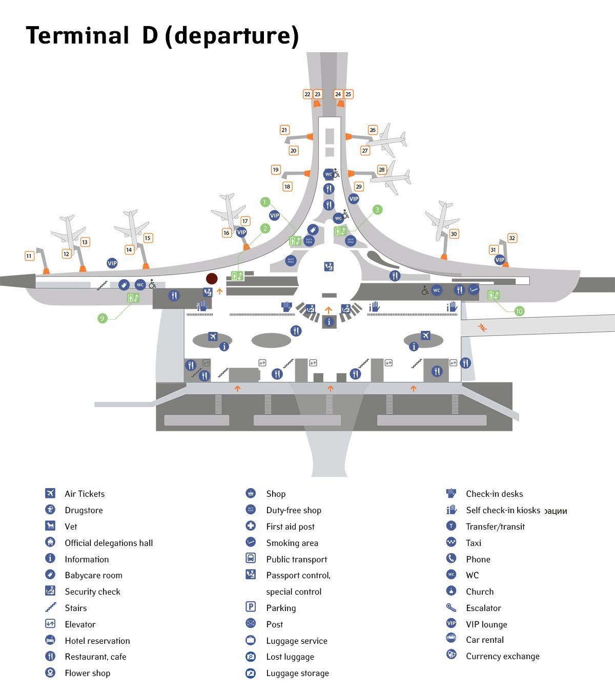 Sheremetyevo нисэх онгоцны буудлын зураг терминал d