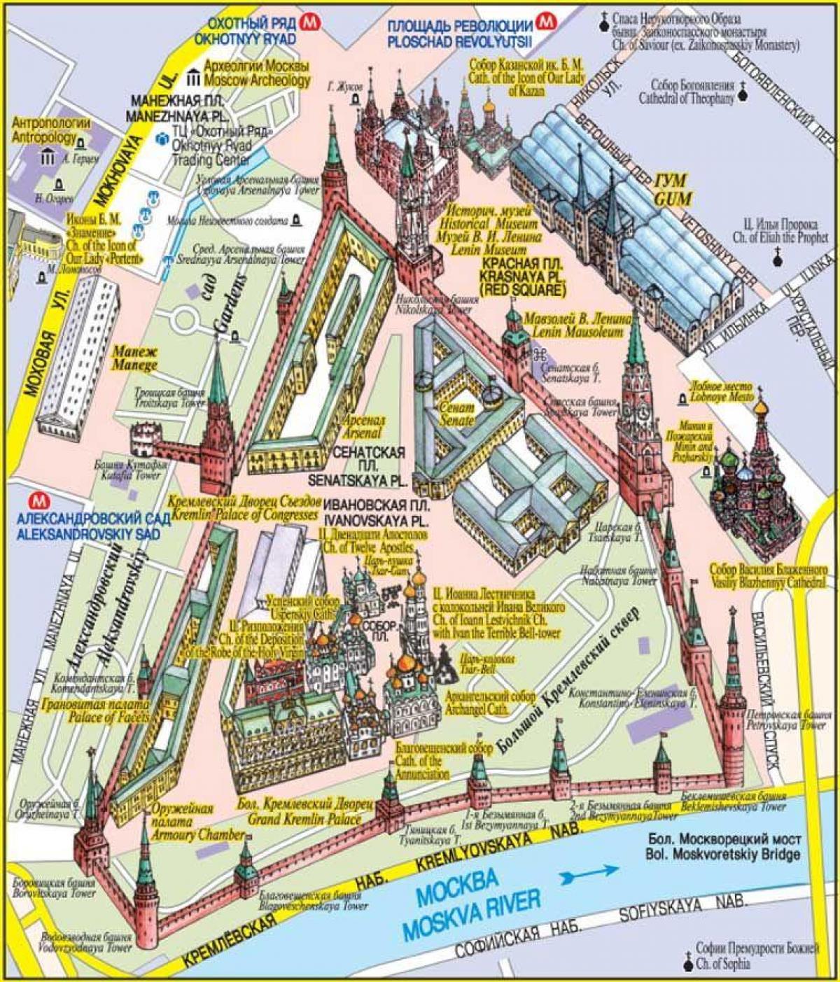 Улаан Дөрвөлжин Москва газрын зураг