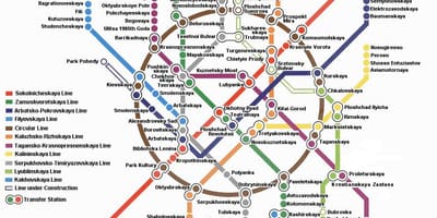 Москвагийн метро зураглал англи хэл дээр